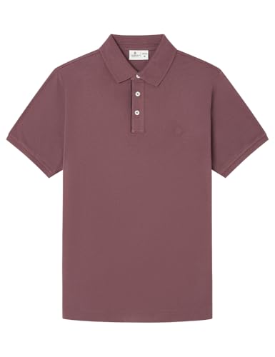SPRINGFIELD Herren 5da-Polo Slim Contraste Poloshirt, Standardwein, L von Springfield