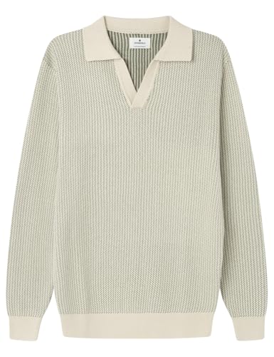 SPRINGFIELD Herren 6ow Polo Bicolor Contrast Ml Jersei, Grün, Standard, X-Large von Springfield