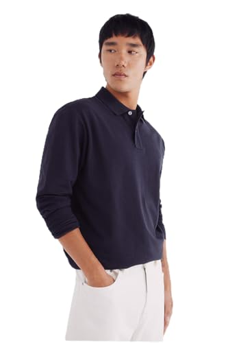 SPRINGFIELD Herren Basic Polo L/S with Tree Embroidery Poloshirt, blau, X-Large von Springfield