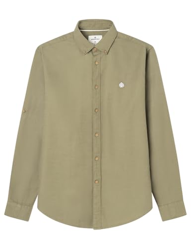 SPRINGFIELD Herren Camisa Slub Structure Solid Hemd, Helles Kaki, L von Springfield