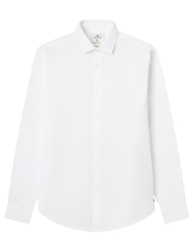 SPRINGFIELD Herren Camisa Twill Color Daily Elastano Hemd, weiß Standard, XL von Springfield