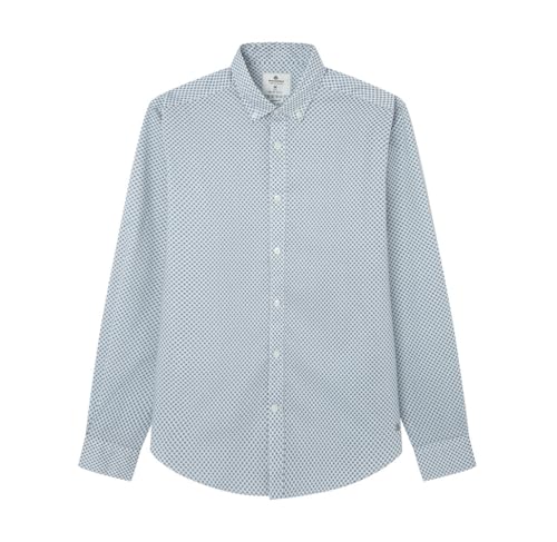 SPRINGFIELD Herren CamisaDailyMicroprint Popelin-Hemd, Standardweiß H, S von Springfield