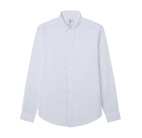 SPRINGFIELD Herren CamisaStructureDailyLs Zweifarbiges Hemd, Standardweiß F, S von Springfield