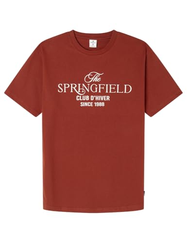 SPRINGFIELD Herren Camiseta Con Gráfico Unterhemd, Terrakottafarben, M von Springfield