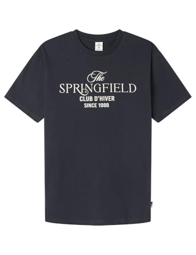 SPRINGFIELD Herren Camiseta Con Gráfico Unterhemd, dunkelblau, S von Springfield