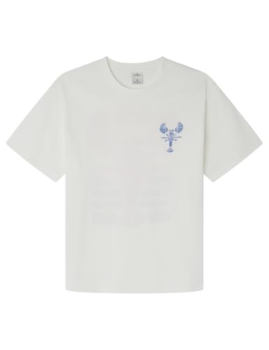 SPRINGFIELD Herren Camiseta Reconsider Estampado Langosta Unterhemd, Ivory, L von Springfield