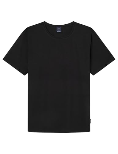 SPRINGFIELD Herren Camiseta de Con Cuello Redondo Basic-T-Shirt aus Baumwoll-Lycra, Standardschwarz, S von Springfield