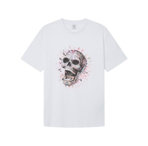 SPRINGFIELD Herren CamisetaGráficocalaveramexicanaclara Unterhemd, Standardweiß I, L von Springfield