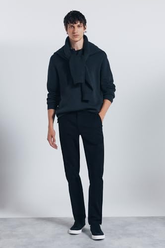 SPRINGFIELD Herren Chino Slim Plain Basic Einfarbige Hose, Schwarz, 40 SPRINGFIELD Herren Chino Slim Plain Basic Einfarbige Hose, Schwarz, 40 von Springfield