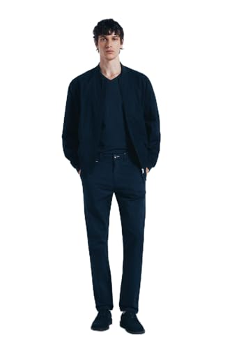 SPRINGFIELD Herren Chino Slim Plain Basic Einfarbige Hose, blau, 40 SPRINGFIELD Herren Chino Slim Plain Basic Einfarbige Hose, blau, 40 von Springfield