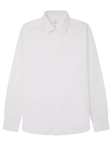 SPRINGFIELD Herren Colour Linen Shirt Hemd, White, L von Springfield