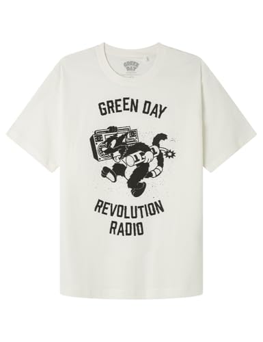 SPRINGFIELD Herren Day Revolution Radio Ss Graphic T-Shirt. 100% Bci Cotton Baumwolle, Elfenbein, S von Springfield