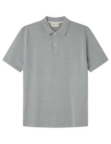 SPRINGFIELD Herren Fancy Knit Structure Ss Polo Poloshirt, blau, Large von Springfield