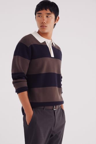 SPRINGFIELD Herren Gg12 Kodak Rugby Jacquard Striped Knit Structure Gestreiftes Sweatshirt, hautfarben, Small SPRINGFIELD Herren Gg12 Kodak Rugby Jacquard Striped Knit Structure Gestreiftes Sweatshirt, hautfarben, Small von Springfield