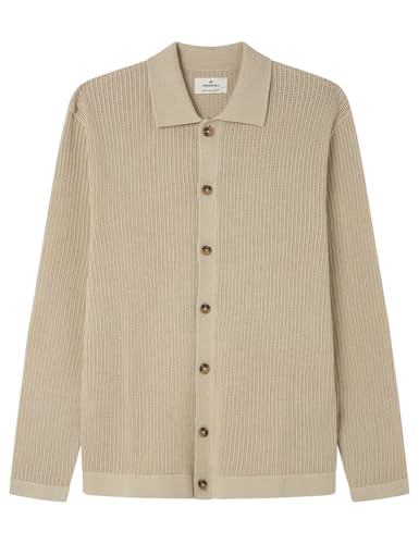 SPRINGFIELD Herren Gg12 Openwork Knitted Cardigan Strickjacke, beige, X-Large von Springfield