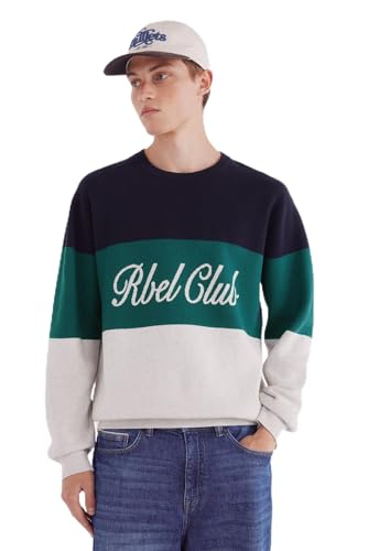 SPRINGFIELD Herren Gg12 Rbel Club Knit Structure Block Color Pullover Strickpullover aus Jacquard, grau, XX-Large SPRINGFIELD Herren Gg12 Rbel Club Knit Structure Block Color Pullover Strickpullover aus Jacquard, grau, XX-Large von Springfield