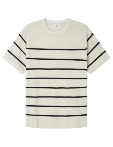 SPRINGFIELD Herren Gg14 Stripes Openwork T-Shirt S/S Gestreiftes Sweatshirt, weiß, Small SPRINGFIELD Herren Gg14 Stripes Openwork T-Shirt S/S Gestreiftes Sweatshirt, weiß, Small von Springfield