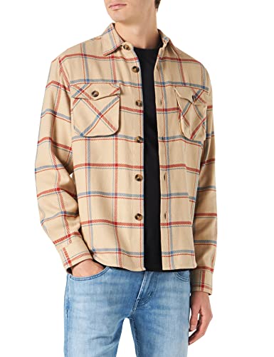 SPRINGFIELD Herren Langärmliges Melange Hemd, Weißer Hintergrund, XL von Springfield