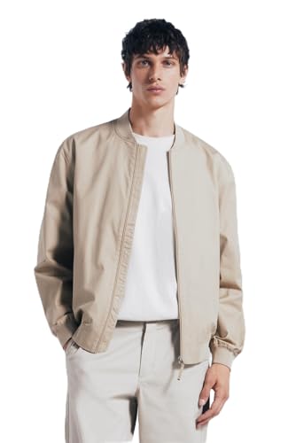 SPRINGFIELD Herren Light Basic Bomber. 100% Cotton Leichte Jacke, beige, Large SPRINGFIELD Herren Light Basic Bomber. 100% Cotton Leichte Jacke, beige, Large von Springfield