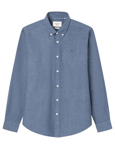 SPRINGFIELD Herren Linen Basic European Flax Hemd, Maritimes Blau, XL von Springfield