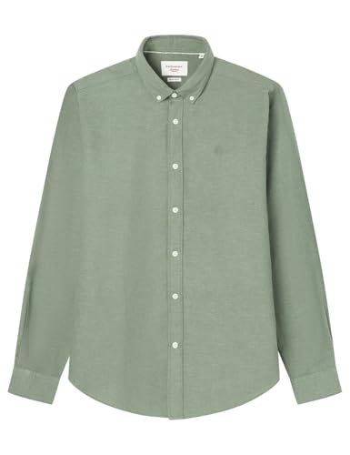 SPRINGFIELD Herren Linen Basic European Flax Hemd, grün grau, M von Springfield