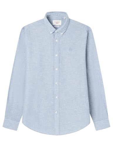 SPRINGFIELD Herren Linen Basic European Flax Hemd, himmelblau, S von Springfield