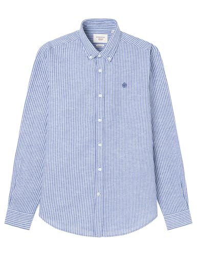 SPRINGFIELD Herren Linen Stripes European Flax Hemd, Maritimes Blau, XL von Springfield