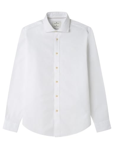 SPRINGFIELD Herren New Light Oxford Shirt with Removable Whalebone In Lapel Collar Leichtes Hemd, weiß, S von Springfield