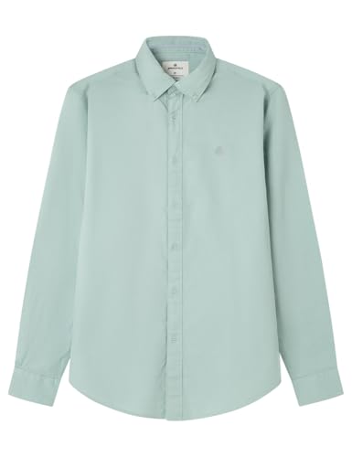 SPRINGFIELD Herren New Structure Shirt with Tree Embroidery Strukturhemd, grün, XXL von Springfield
