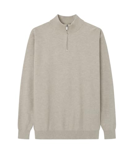 SPRINGFIELD Herren JerseydecuellomaoStructureDailyGg12 Pullover Reißverschluss, Hellgrau, XL von Springfield