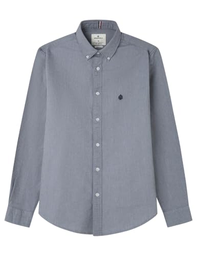 SPRINGFIELD Herren Original Oxford with Tree Embroidery. 100% Bci Cotton Besticktes Hemd, blau, XS von Springfield