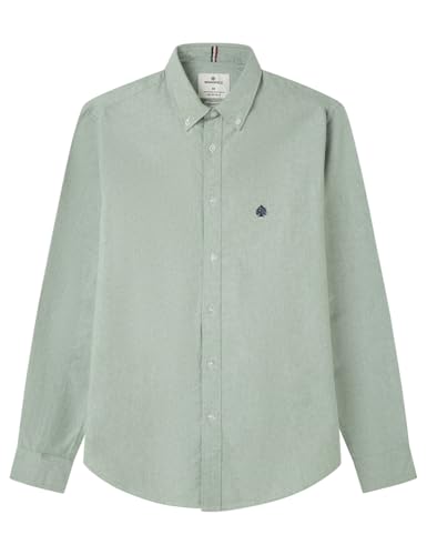 SPRINGFIELD Herren Original Oxford with Tree Embroidery. 100% Bci Cotton Besticktes Hemd, grün, XS von Springfield