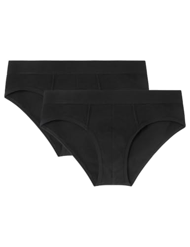 SPRINGFIELD Herren Packde2calzoncillosbásicos 2er-Pack Basic-Slips, Standardschwarz, XL von Springfield