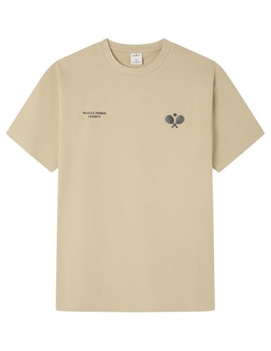 SPRINGFIELD Herren Paddle Ss Graphic T-Shirt. 100% Bci Cotton Baumwolle, beige, M von Springfield
