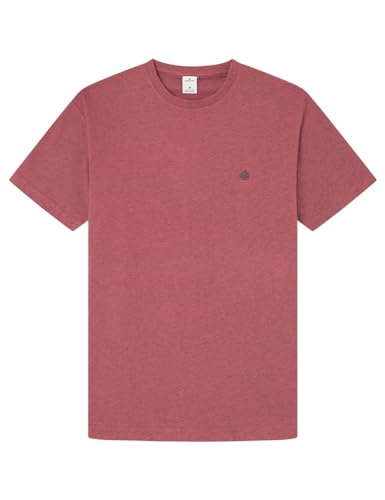SPRINGFIELD Herren Reconsider Ss Basic with Overdye and Embroidered Tree T-Shirt, RED/Coral, S von Springfield