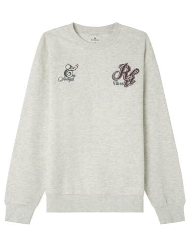SPRINGFIELD Herren Resistance Crew Neck Ls Graphic Bedruckter Sweatshirt, grau, X-Large von Springfield