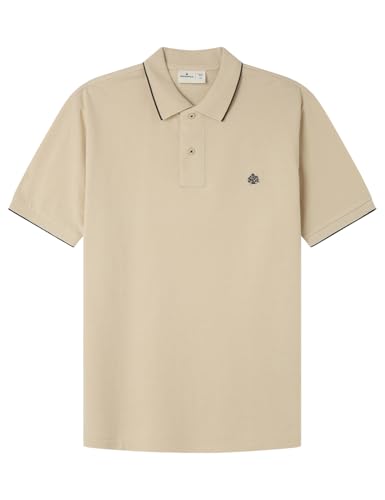 SPRINGFIELD Herren Ss Polo Pique Slub Tippings with Tree Embro8idery. 100% Bci Cotton Poloshirt, beige, X-Large von Springfield