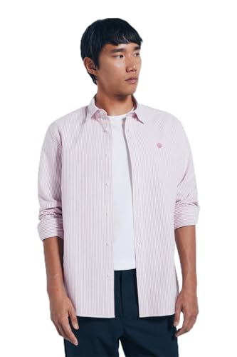 SPRINGFIELD Herren Striped Classic Oxford with Tree Embroidery Gestreiftes Hemd, rot, XXL von Springfield