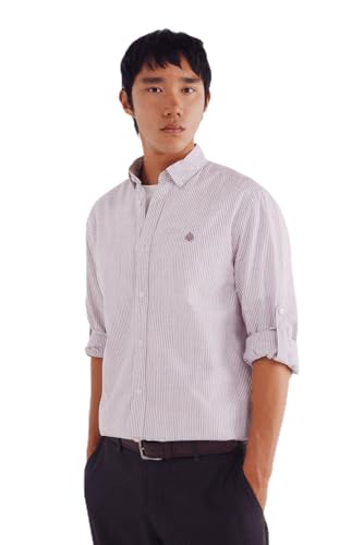 SPRINGFIELD Herren Striped Cotton Slub Shirt Gestreiftes Hemd, Weinrot, S SPRINGFIELD Herren Striped Cotton Slub Shirt Gestreiftes Hemd, Weinrot, S von Springfield