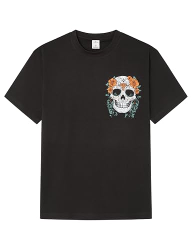 SPRINGFIELD Herren T Shirt with Skull Print Bedrucktes, Schwarz, S SPRINGFIELD Herren T Shirt with Skull Print Bedrucktes, Schwarz, S von Springfield