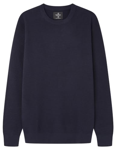 SPRINGFIELD Herren Textured Colour Jumper Polo-Pullover, Navy, M von Springfield