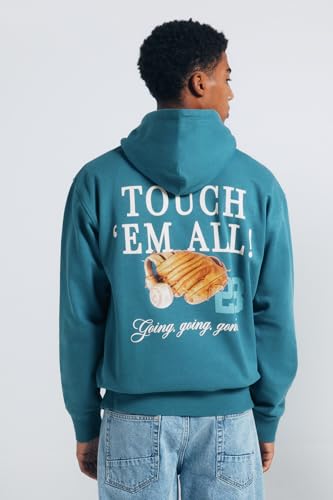 SPRINGFIELD Herren Touch 23 Baseball Ls Graphic Hooded Sweatshirt Kapuzenpullover, blau, Large von Springfield