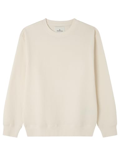 SPRINGFIELD Herren Waffle Jersey L/S Ribbed Cuffs Structure Sweatshirt, weiß, Medium von Springfield