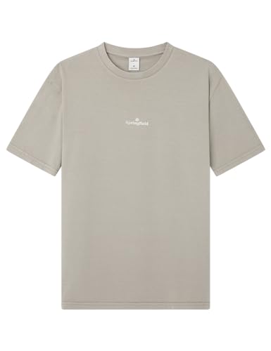 SPRINGFIELD Herren Washed with Logo T-Shirt, Dark_Grey, L von Springfield