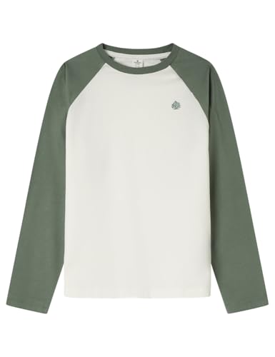 SPRINGFIELD Jungen Basic Raglan Long Sleeve T-Shirt Langarmshirt, grün, 7-8 Jahre von Springfield