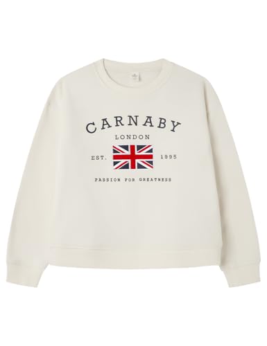 SPRINGFIELD Mädchen Boxy Fit Us Flag Brooklyn Spfw Sweatshirt, hautfarben, 11-12 Jahre von Springfield