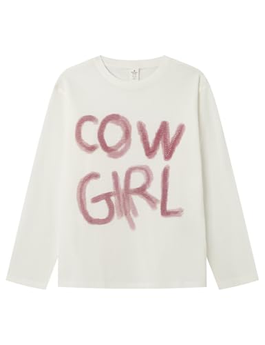 SPRINGFIELD Mädchen Cowgirl Long Sleeve T-Shirt Bedrucktes, Elfenbein, 11-12 Jahre von Springfield