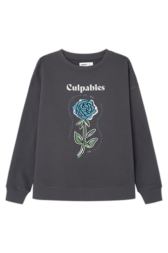 Springfield, Damen-Sweatshirt mit Frontprint, Kollektion Deine Schuld, Schwarz, L von Springfield