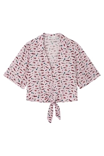 Springfield, Kurze Damen-Bluse mit Print, Kollektion Deine Schuld, Rosa, L von Springfield