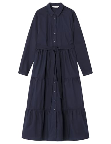 Springfield Damen 3.fq. Vestido Midi Popelin LISO Lässiges Kleid, Marineblau, 38 von Springfield